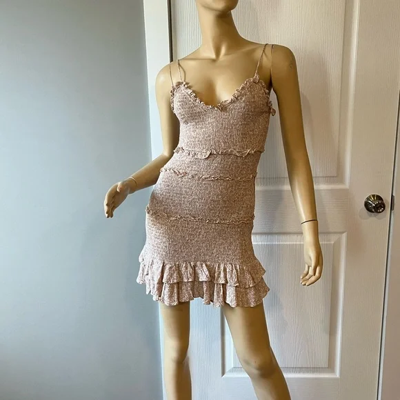 Olivaceous Blush Ruffle Mini Dress - Picture 5 of 8